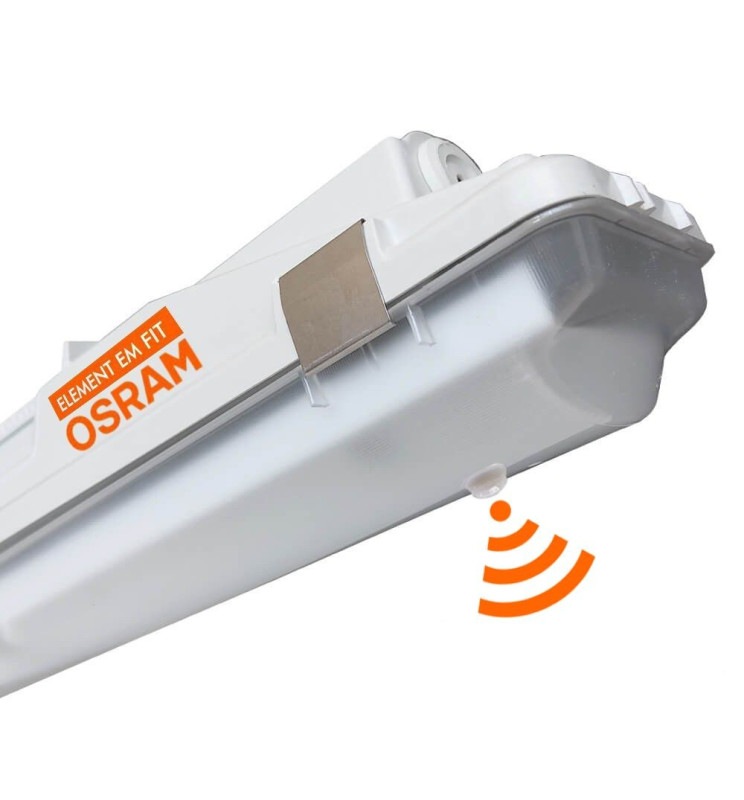 Osram Submarine 120 Cm – Luminaire LED Étanche IP65 Avec Détecteur De Mouvement Intégré 16W, Éclairage Gris Pour Garage, Cave, Entrepôt