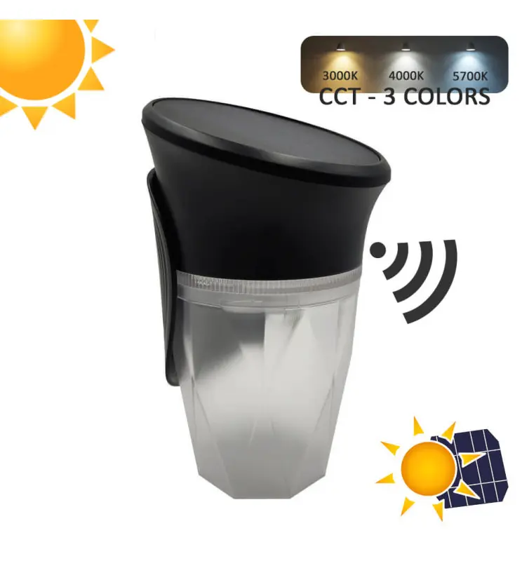Aplique Solar LED COFFEE 200Lm con Sensor de Movimiento - CCT - IP54 - Imagen 1