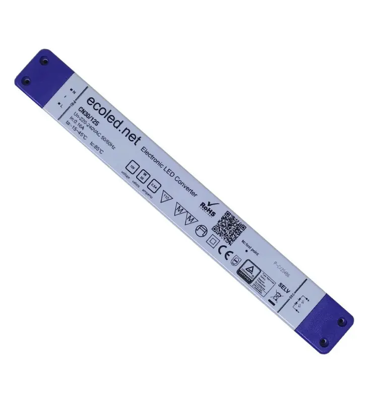 Fuente Alimentación PROFESIONAL 12V 30W - ECOLED - IP20 - TÜV - Imagen 1