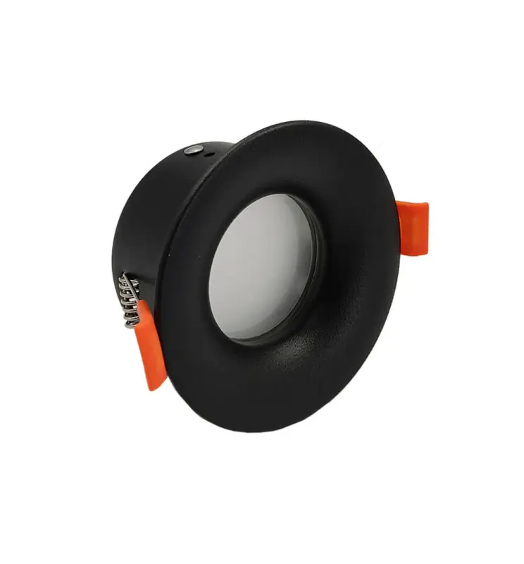 Aro Fijo Estanco Circular - EFECTO CURVO - GU10-MR16 - IP65 - NEGRO - Imagen 1