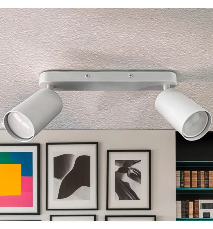 Aplique de techo Orientable - ROTERDAM BLANCO - Aluminio - para 2 Lámpara GU10 - Imagen 1
