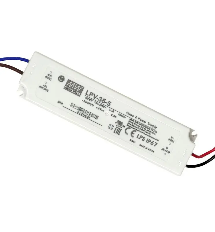 Fuente Alimentación Profesional | 35W | MEAN WELL | Salida 5V DC - 5A | IP67 | TÜV - Imagen 1