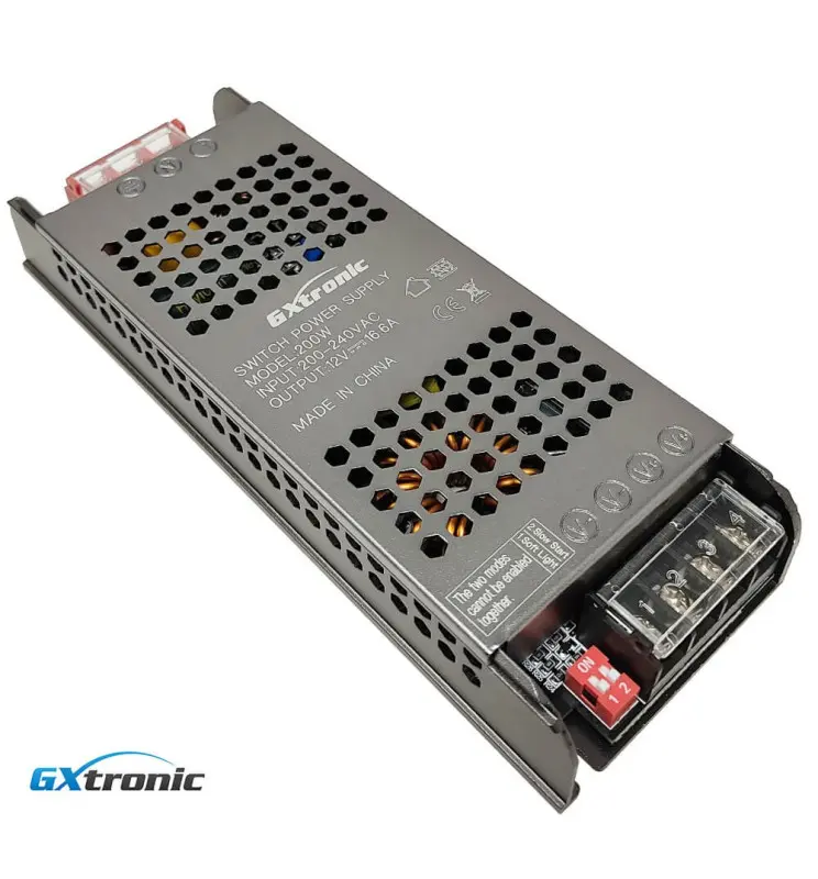 Fuente Alimentación 12V 200W 16,7A Aluminio IP20 - GXTronic - Imagen 1
