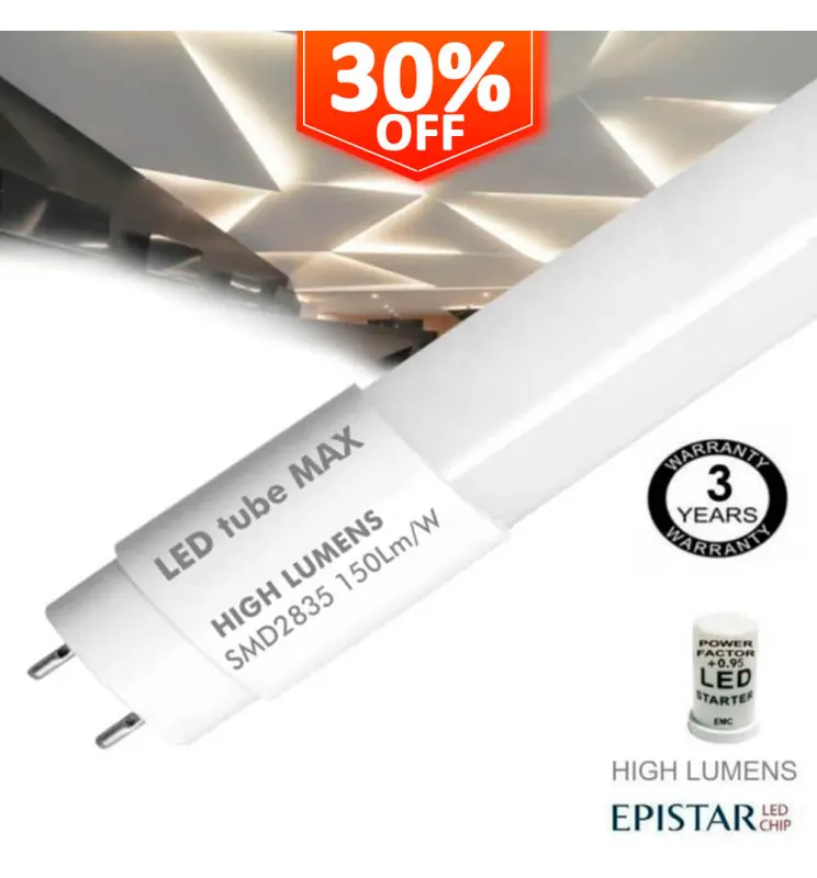 Tubo MAX LED 13W Vidro  PRO 90cm 300º  - ALTA LUMINOSIDADE - Imagen 1