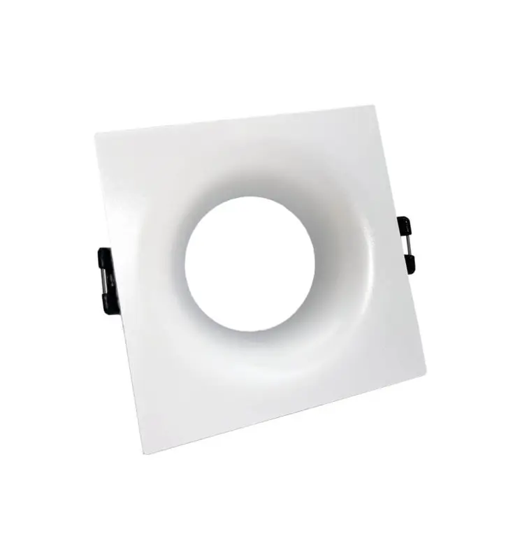 Aro Fijo para Dicroica Cuadrado Blanco GU10-MR16 - Imagen 1