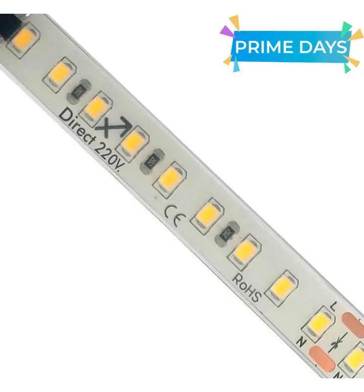 Tira LED 220V | 120xLED/m | 20m | SMD2835 | 1540Lm/M | 14W/M | IP67 | Corte cada 10cm - Imagen 1