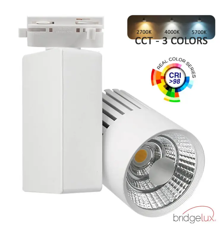 Foco LED 40W GRAZ Blanco Chip Bridgelux 3CCT - Carril Monofásico - 4400Lm - CRI +98 - Imagen 1