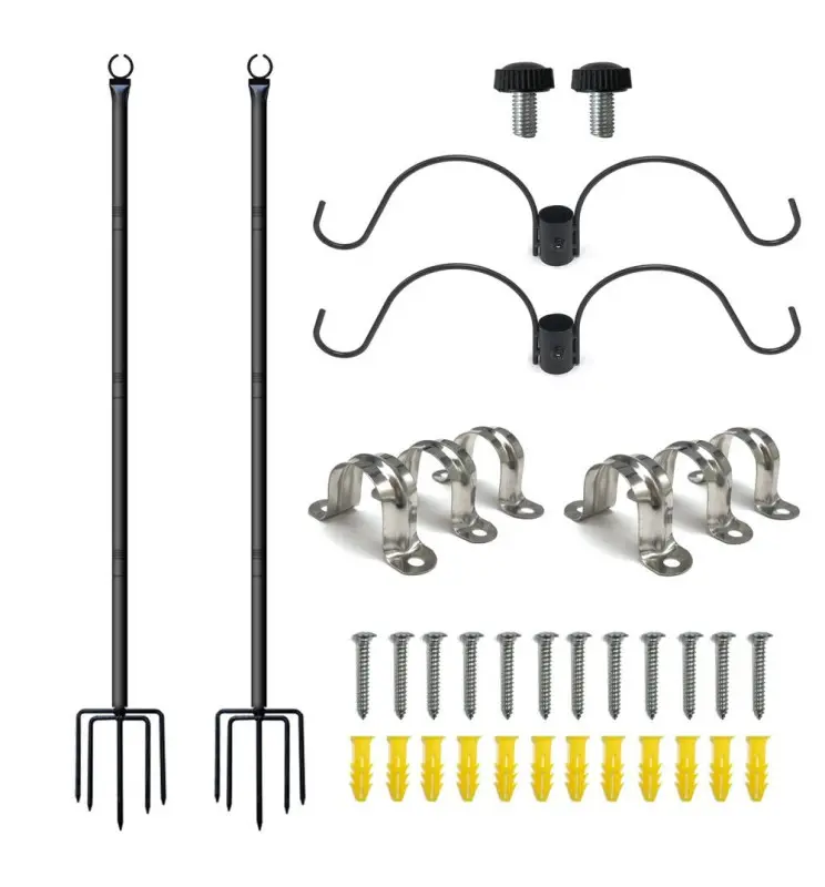 PACK x2 Trípode de Aluminio para guirnaldas - Soporte Negro máx. 2.4m - Imagen 1