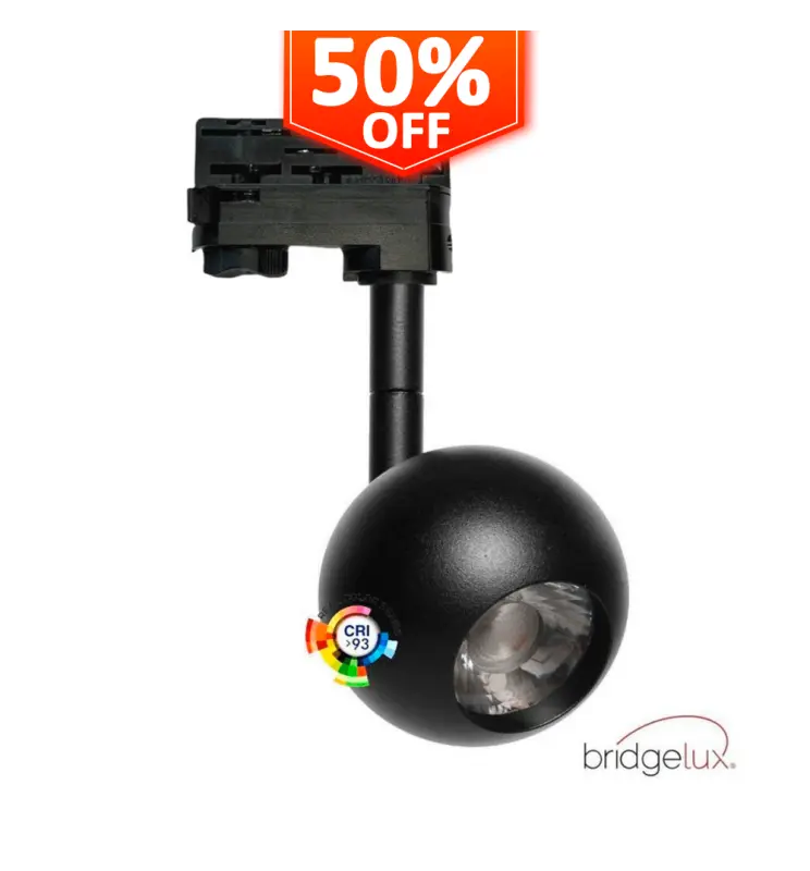 Foco LED 10W FENIX Negro Carril Trifásico CRI+93 - Imagen 1