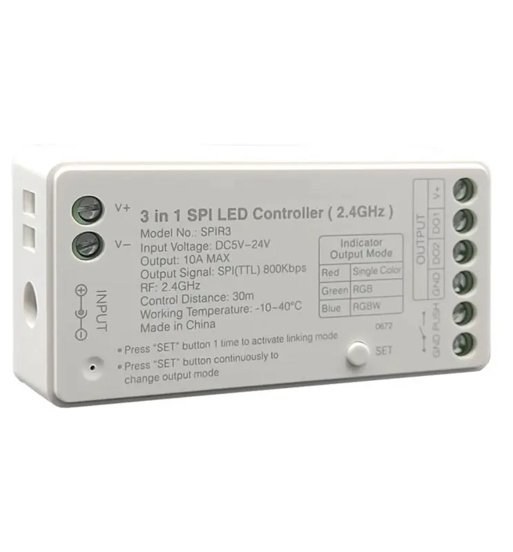 Controladora LED Digital SPI para Tiras LED RGB + RGBW + RGBIC - 2.4GHz - 5-24V - Imagen 1