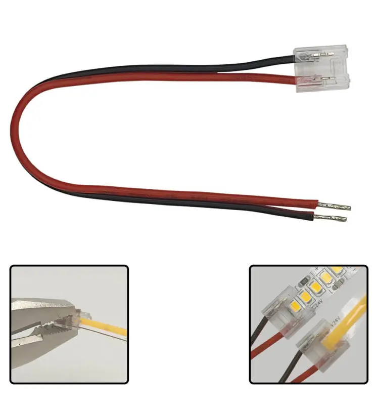 Conector Transparente para Tiras LED COB + SMD - 8mm - 10mm - IP20 - Imagen 1
