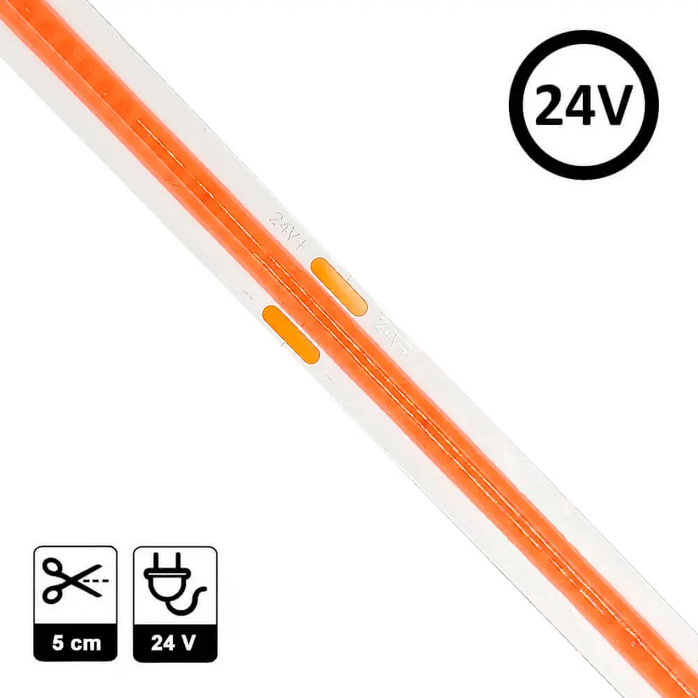 Tira LED COB 24V | 480 LED/M | 5M | Especial Para Carnicerías | 1200Lm/M |10W/M | CRI+92 | IP20 | Corte cada 5cm - Imagen 1