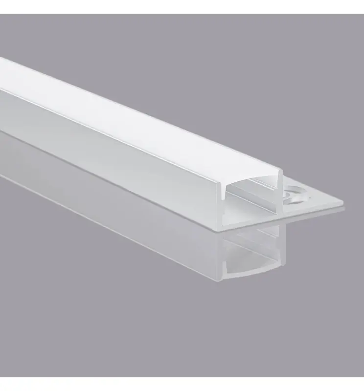 Perfil Aluminio Arquitectónico Enrasado en Yeso / Pladur| Una Aleta | Para Tiras LED | 2 metros - Imagen 1