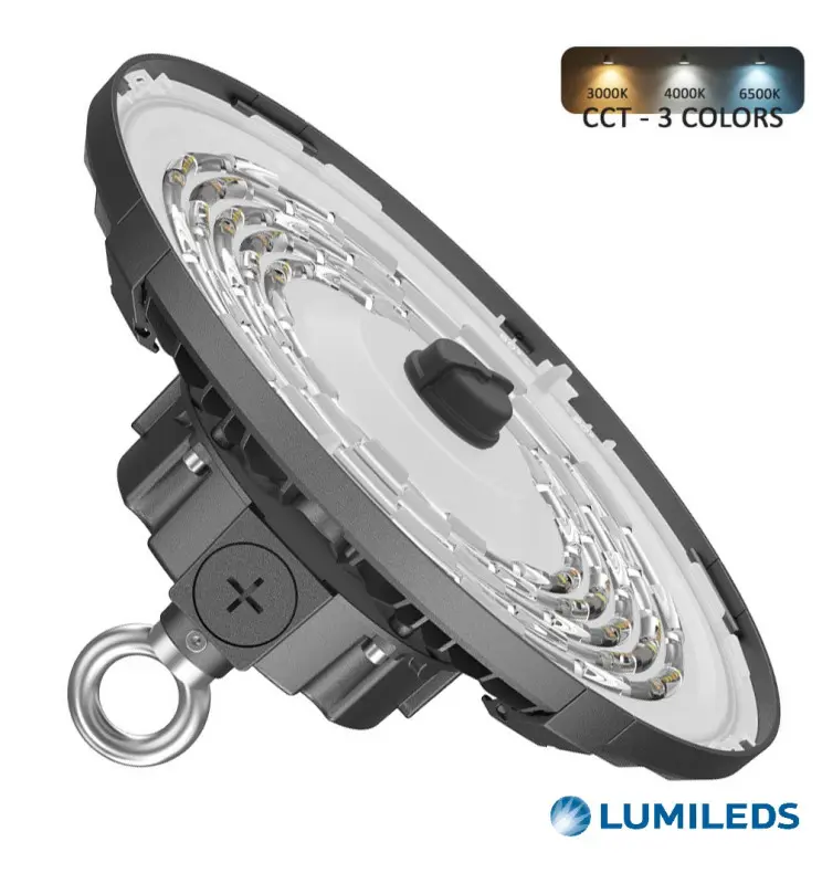 Campana Industrial LED 150W | UFO FRANCE  3CCT | SMD2835 Lumileds 200Lm/W | Zhaga Plug And Play | Sosen Dimable 1-10V | 60º-90º - Imagen 1