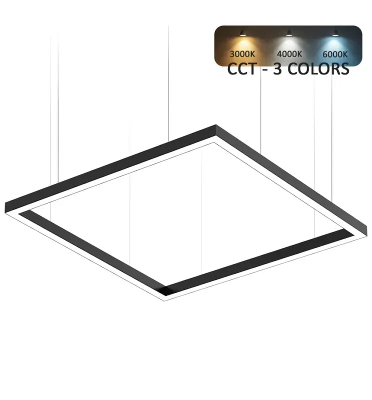 Lámpara LED colgante Cuadrada 200W POLARIS | 3CCT | 150x150cm - Imagen 1