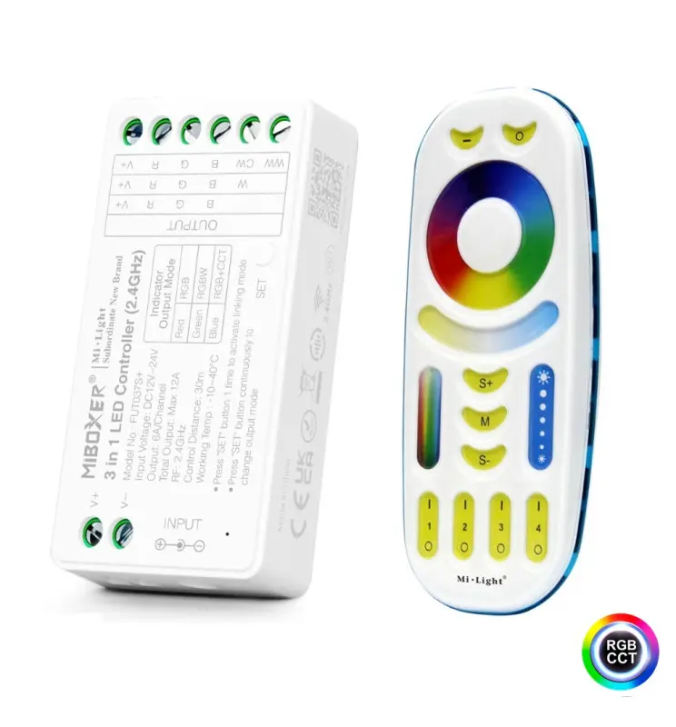 Pack controladora LED RGB+CCT 12-24V + Control remoto | 2,4GHz - Imagen 1