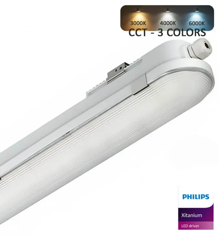 Pantalla Estanca LED 40W COREPLUS EVO 120CM | Driver Philips Xitanium | 3CCT | IP66 - Imagen 1