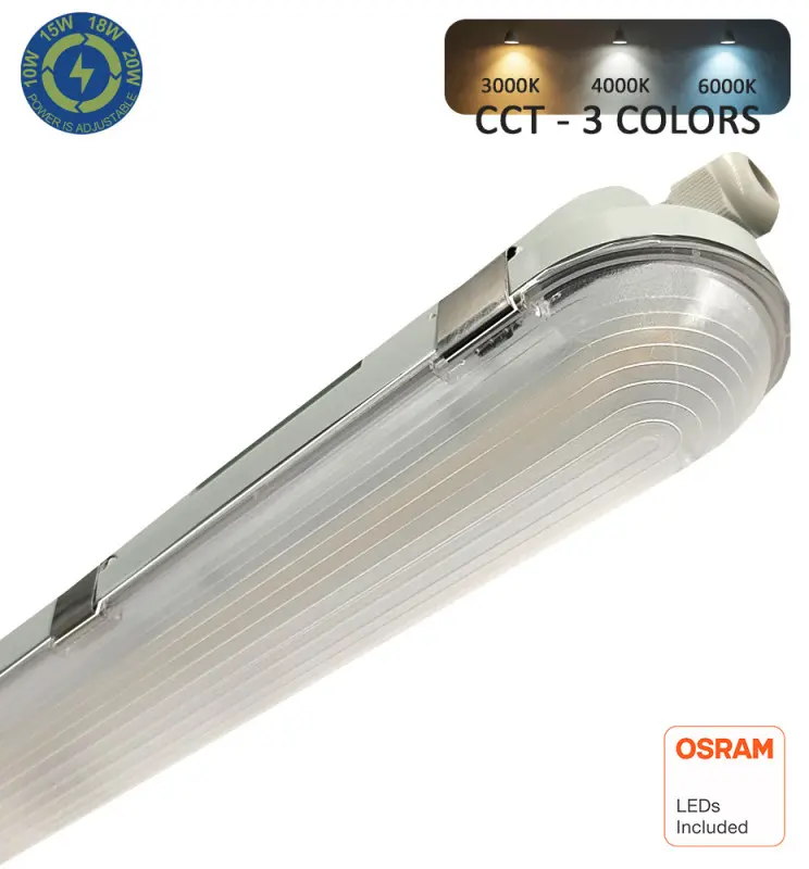 Pantalla Estanca LED 20W GXtronic 60CM |SMD2835 OSRAM CHIP 3CCT | IP66 - Imagen 1