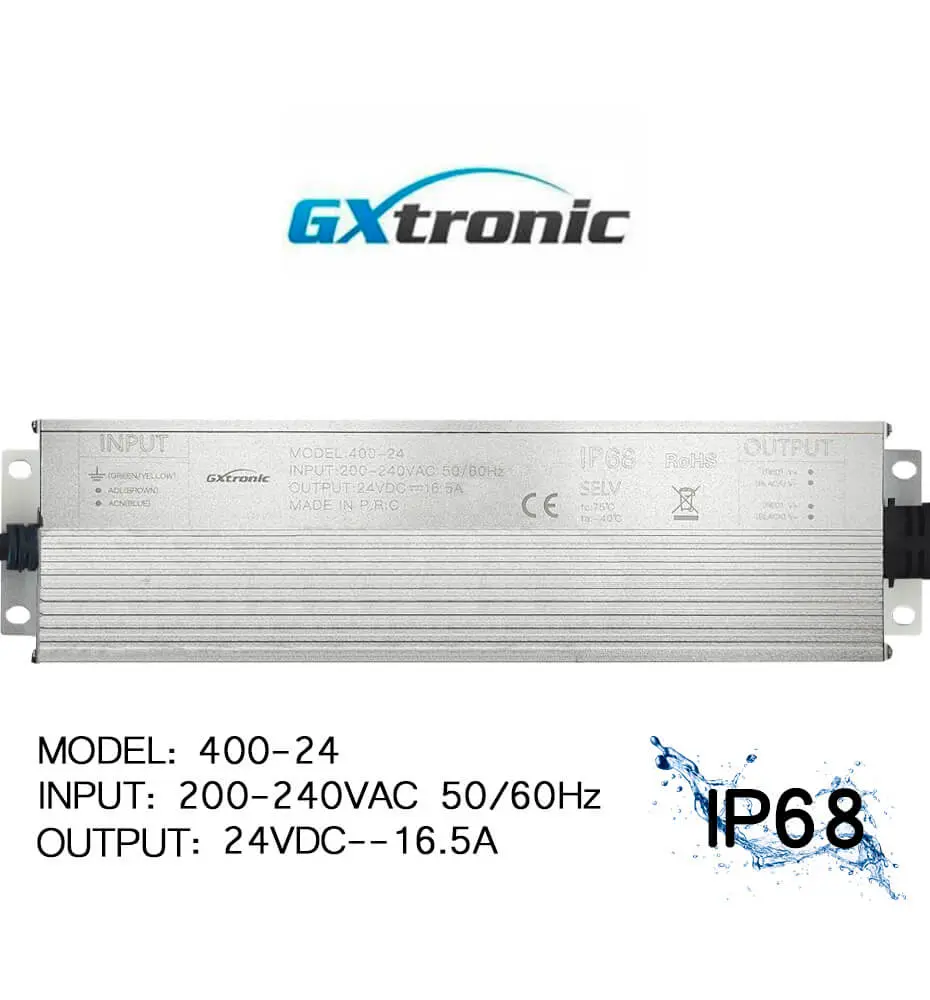 Fuente de Alimentación Estanca 24V 400W IP68 | GXtronic | 2 Salidas - Imagen 1