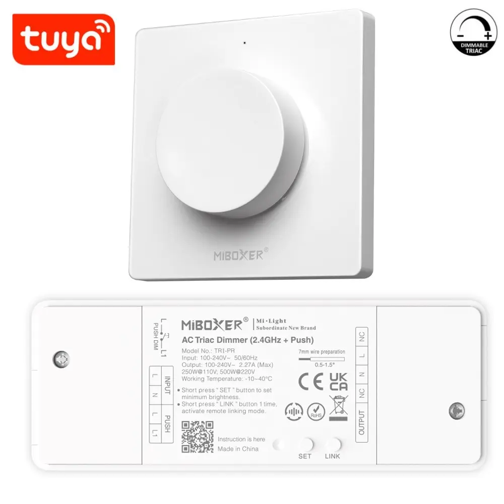 Pack Regulador TRIAC | PUSH | Tuya App RF 2.4GHz 100-240V AC + Panel de Control 2,4GHz - Imagen 1