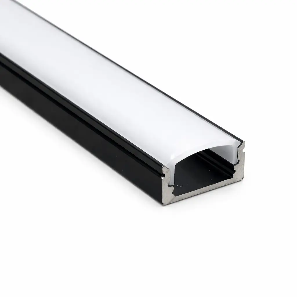 Perfil Aluminio Negro 2 metros en superficie | para Tiras de LED | 17mm x 7,8mm - Imagen 1