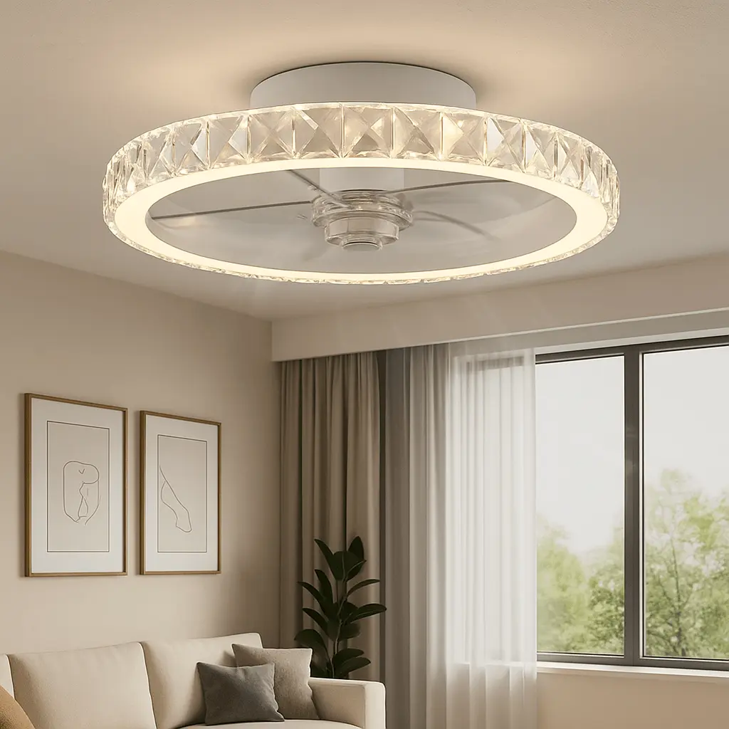 Ventilador LED de techo SANTORINI Blanco - 30W 6CCT - IP20 - 50cm - Imagen 1