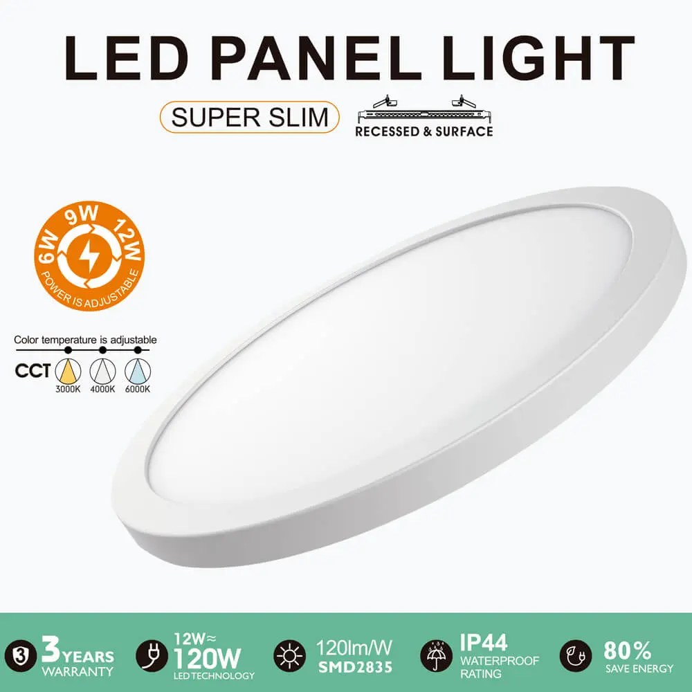Plafón LED + Downlight Circular 6W-9W-12W | NEW MOSS SLIM | 3CCT | IP44 - Imagen 1