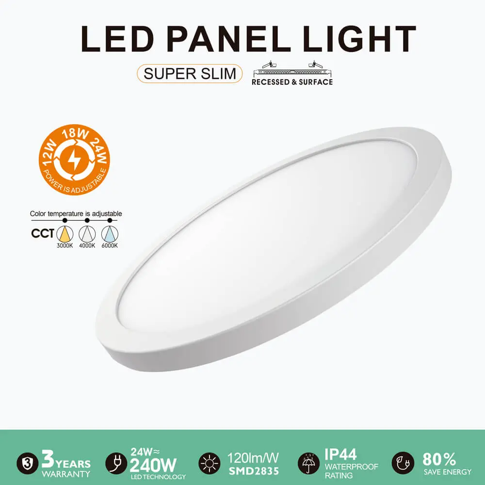 Plafón LED + Downlight Circular 12W-18W-24W | NEW MOSS SLIM | 3CCT | IP44 - Imagen 1