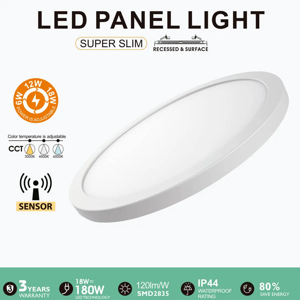LED Ceiling Light + Circular Downlight 6W-12W-18W | Radar Sensor | NEW MOSS SLIM | 3CCT | IP44 - Imagen 1