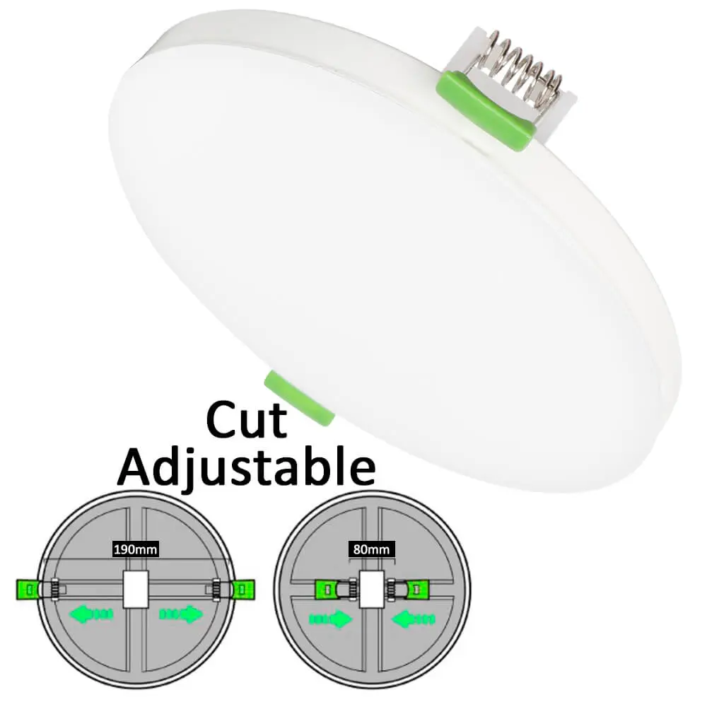 Downlight LED Circular 16W 20W 24W Frameless 4CCT | Ajustable 80-190mm | Blanco | CRI92  - Imagen 1