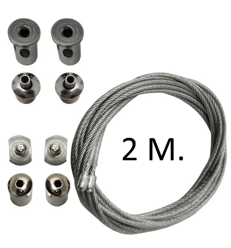 Kit Colgante Universal Cable Acero de 2m | 2 unidades - Imagen 1