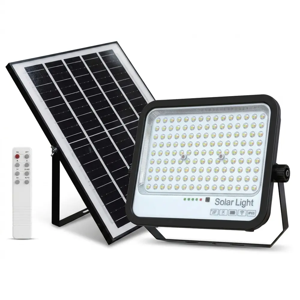 Foco Proyector LED Solar 200W 2700Lm EcoLux - 3CCT | Control Remoto | IP65 - Imagen 1