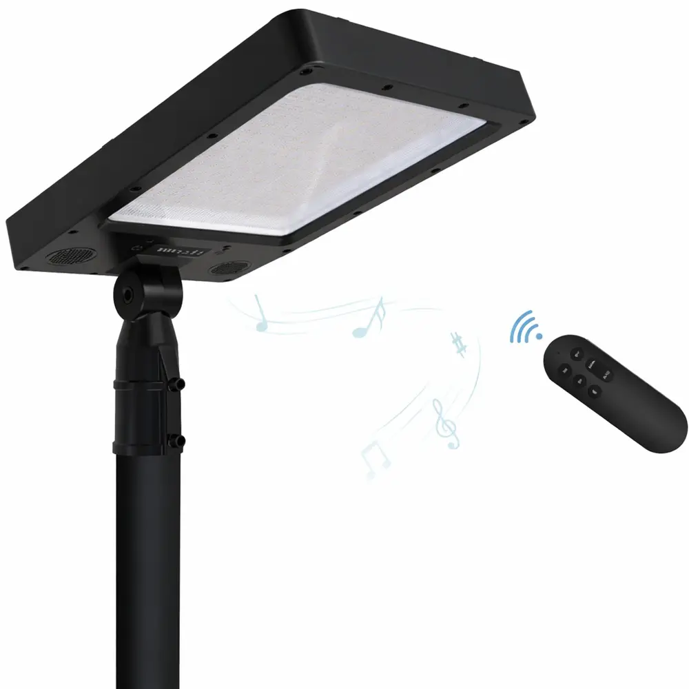 Kit Poste Aluminio 2,5metros + Farola LED Solar GardenSun 240 2800Lm | Bluetooth Audio + Control Remoto | 3CCT - Imagen 1