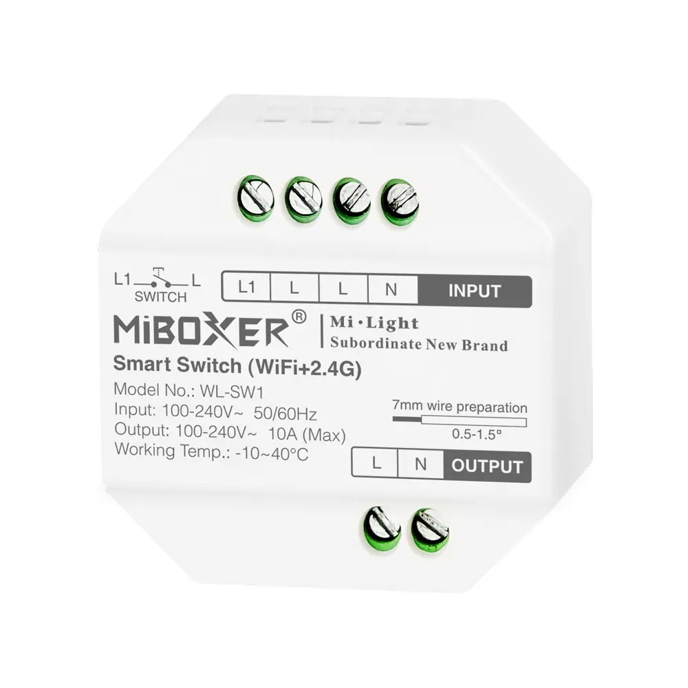 Interruptor Inteligente WiFi 2.4GHz WL-SW1 100-240V 10A - Imagen 1