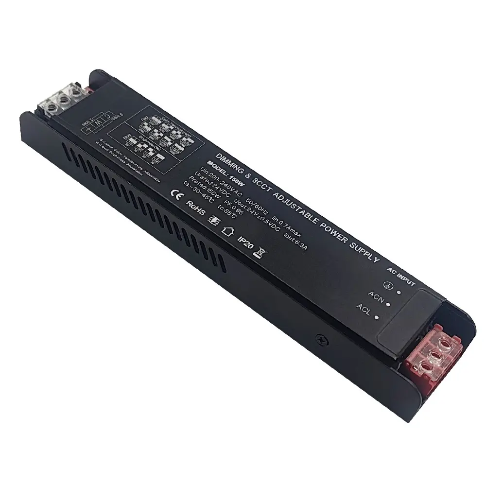 Fuente de Alimentación 150W 24V DC para Tiras LED CCT 2 y 3 Hilos Regulable DIP Switch - Imagen 1