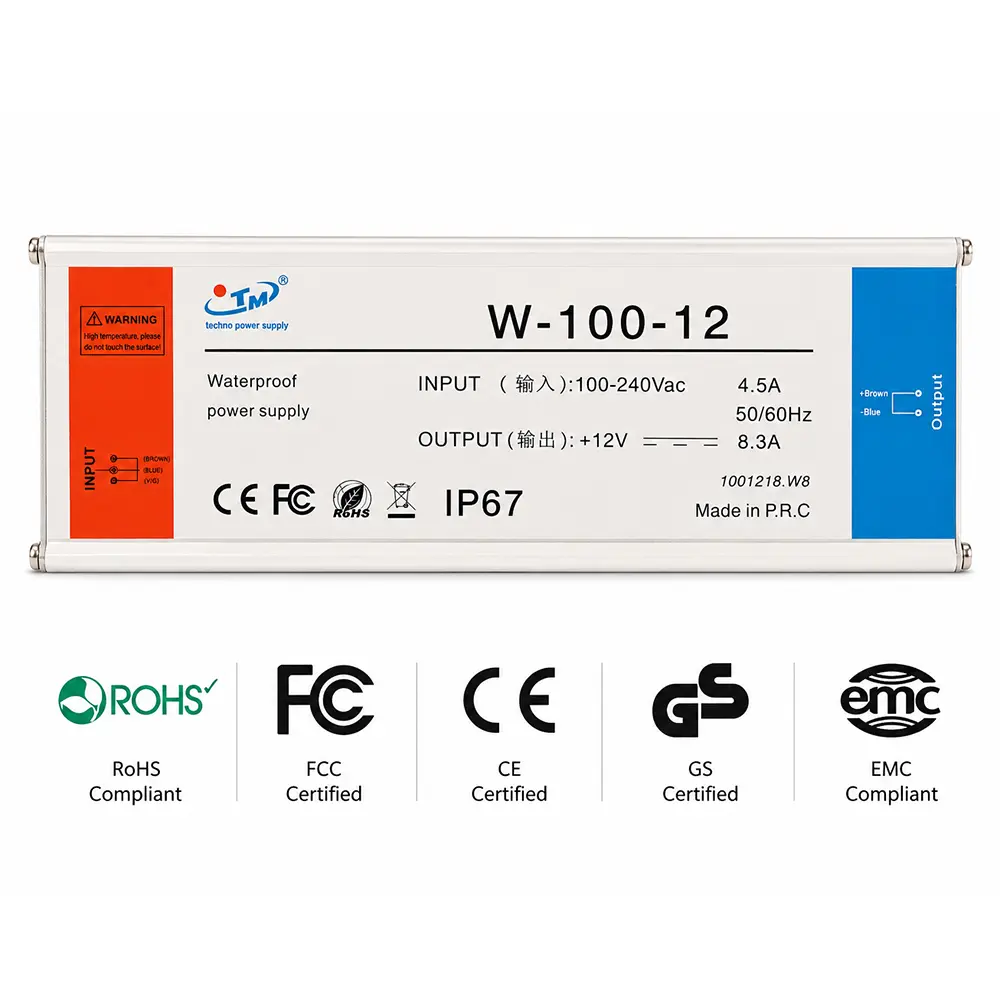 Fuente de Alimentación Estanca 12V 100W IP67 8,3A - Imagen 1