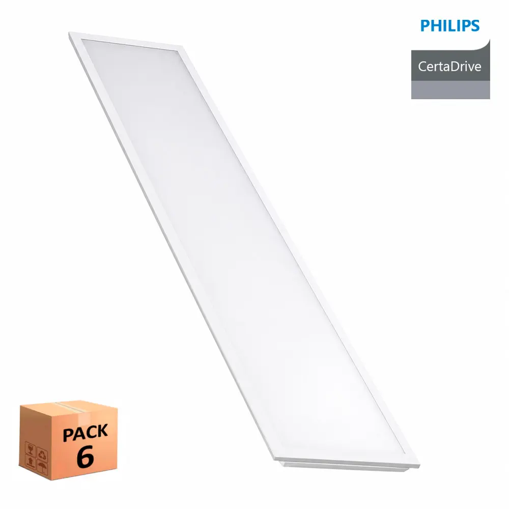 Pack 6 Paneles LED 120x30 40W 4000 lm Philips CertaDrive con 5 Años de Garantía - Imagen 1