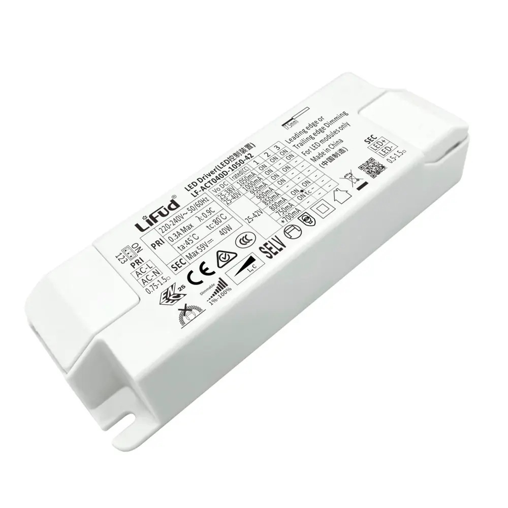 Driver Lifud - Dimable TRIAC - Para luminarias LED de hasta 40W - No Flick - Salida 25-42V DC 750-1050mA - Imagen 1