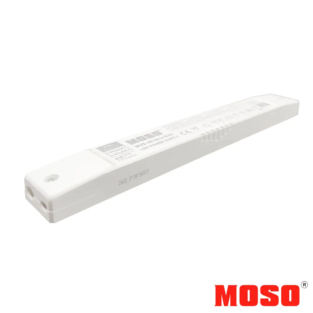 Fuente de alimentación LED MOSO 24VDC 30W voltaje constante Serie MUS | No Flicker - Imagen 1