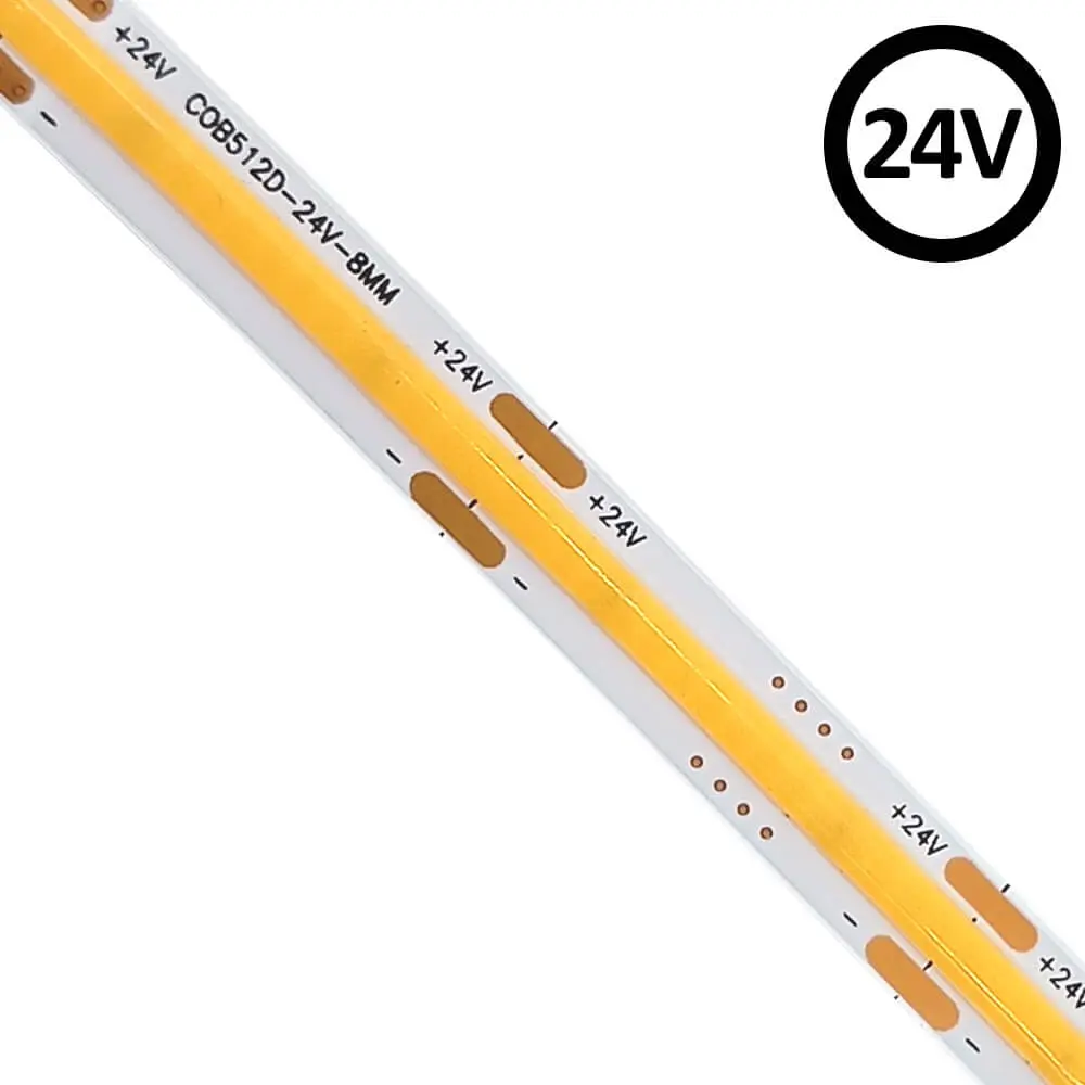 Tira LED COB 24V 15W/m 512 LED/m 140 lm/W 10m IP20 Corte cada 3,1cm - Imagen 1