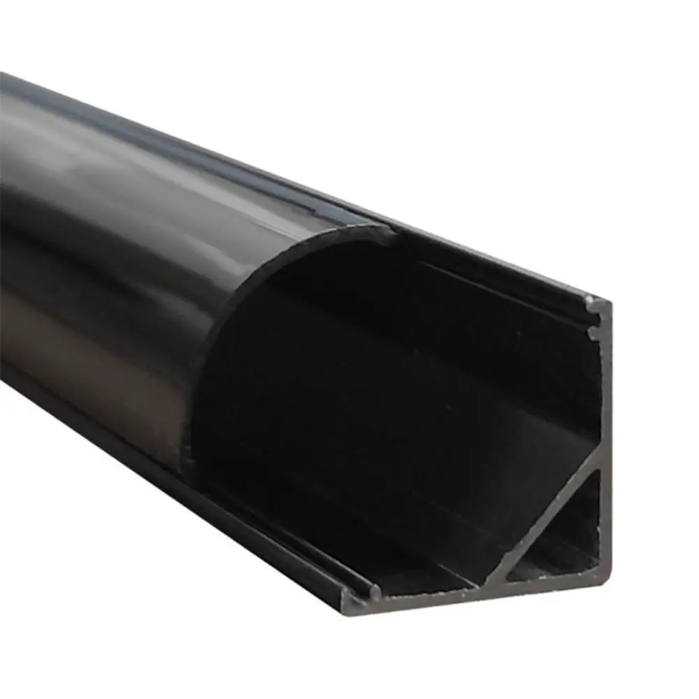 Profilo Alluminio Nero 2 metri angolare 90° | per Strisce LED | 16mm x 16mm - Imagen 1