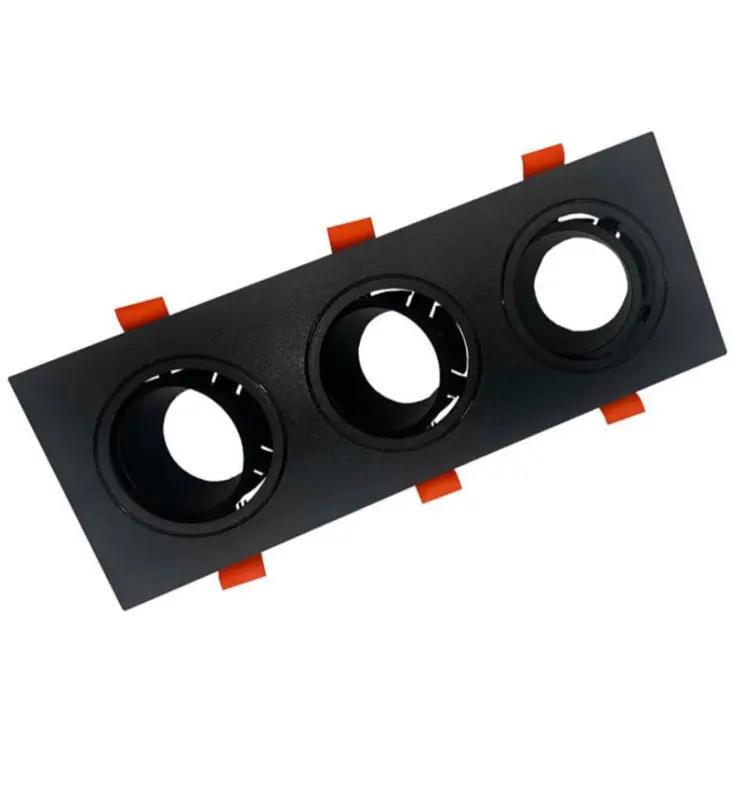 Aro Marco NEGRO - TRIPLE -  Orientable para GU10 LED - Imagen 1