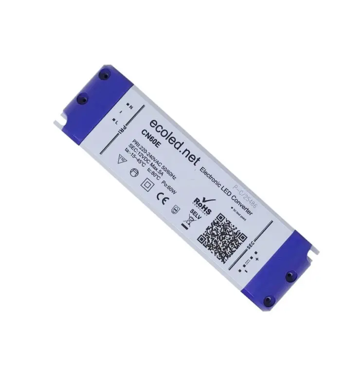 Fuente Alimentación PROFESIONAL 12V 60W - ECOLED - IP20 - TÜV - Imagen 1
