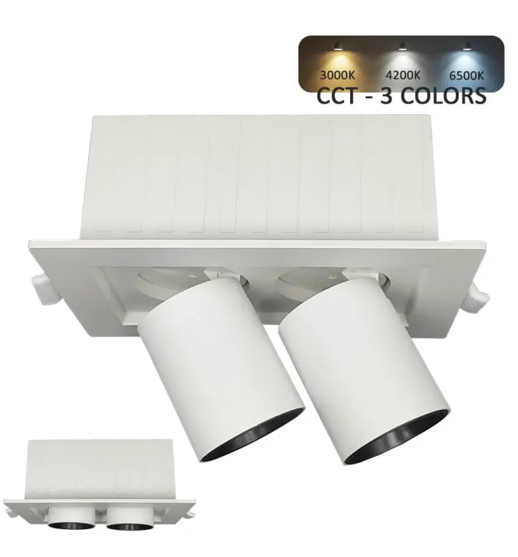 Empotrable LED 12W - PERISCÓPICO DIRECCIONABLE - Rectangular -  CCT Color Seleccionable - Imagen 1
