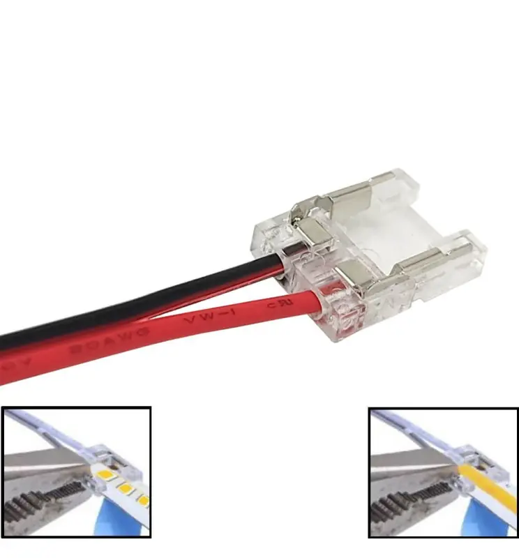 Conector Transparente para tiras LED COB + SMD - 10mm - IP20 - Imagen 1