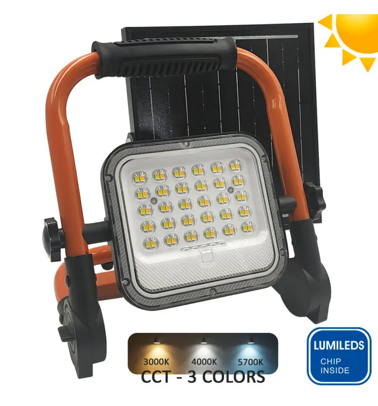 Foco Proyector LED Solar Portátil 50W | 3CCT Chip Lumileds | IP65 - Imagen 1