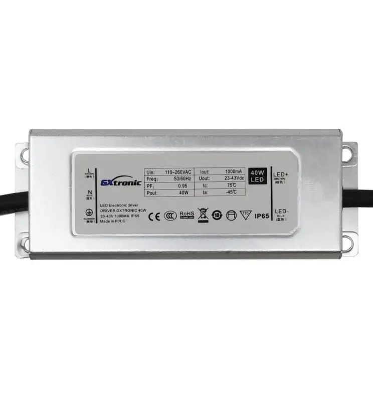 Driver LED 40W GXtronic IP65 para Luminarias LED | DC23-43V 1000mA - Imagen 1
