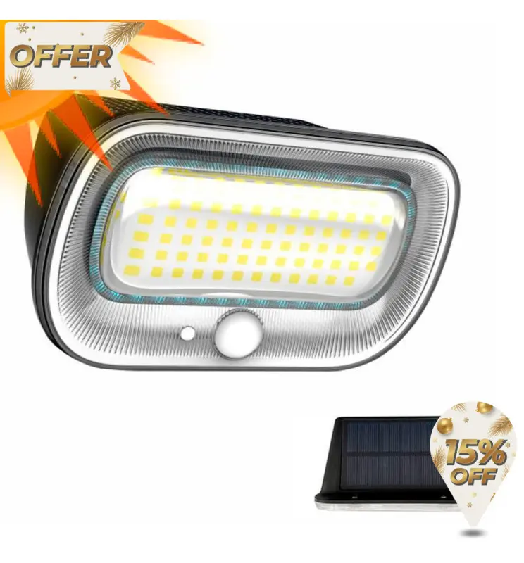 Aplique Solar RING con Sensor de presencia PIR - 5700K+Amarillo - Imagen 1