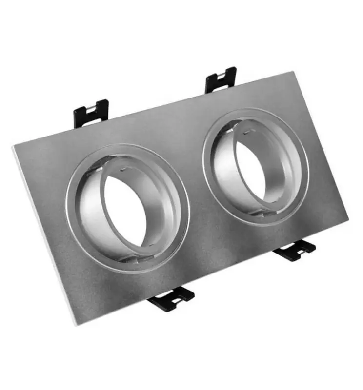Aro Marco PLATA - DOBLE -  orientable para GU10 LED - Imagen 1