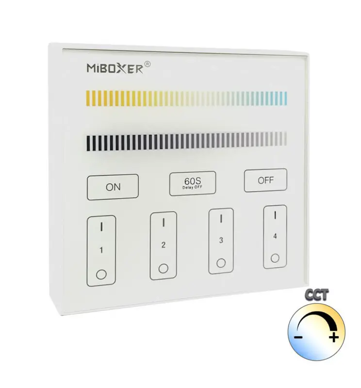 Panel control remoto B2 de Pared - para Luces LED CCT 4 Zonas - (2.4GHz) - Imagen 1